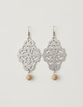 Gray Filigree Drop Earrings