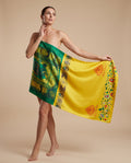 Golden Garden Silk Scarf by Adrissa Design
