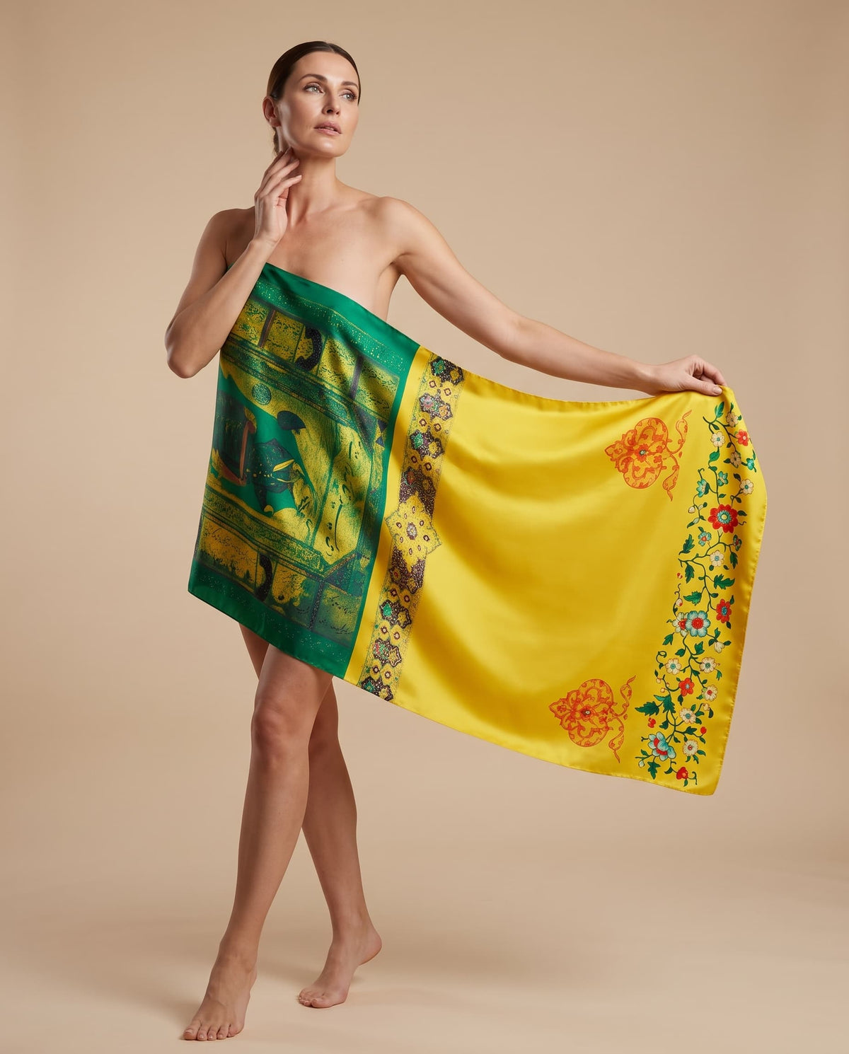 Golden Garden Silk Scarf