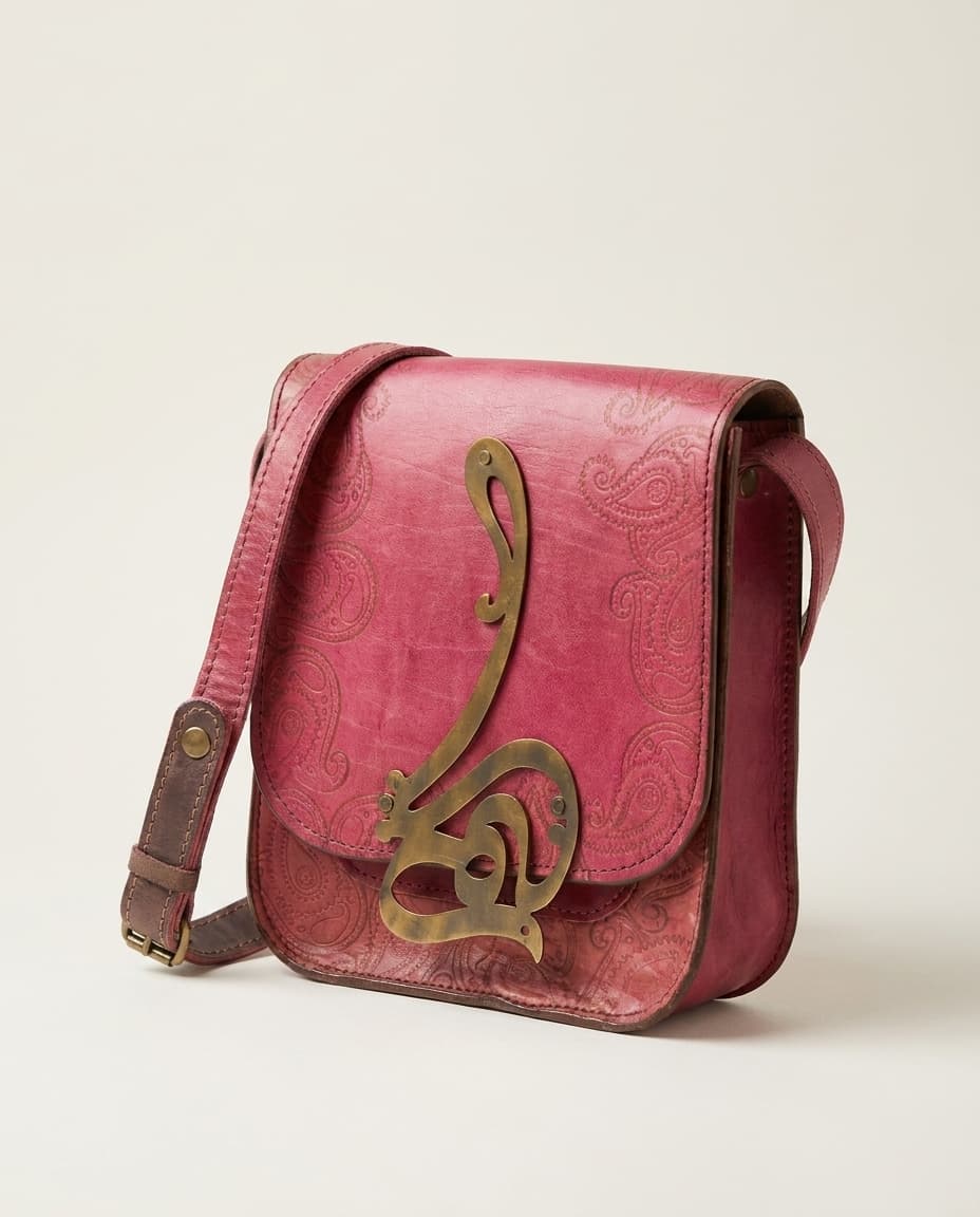 Rose Brass Ornament Saddle Bag by Adrissa Design