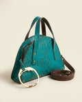 Teal Paisley Top-Handle Bag by Adrissa Design