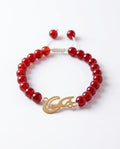 Garnet Bead Calligraphy Bracelet