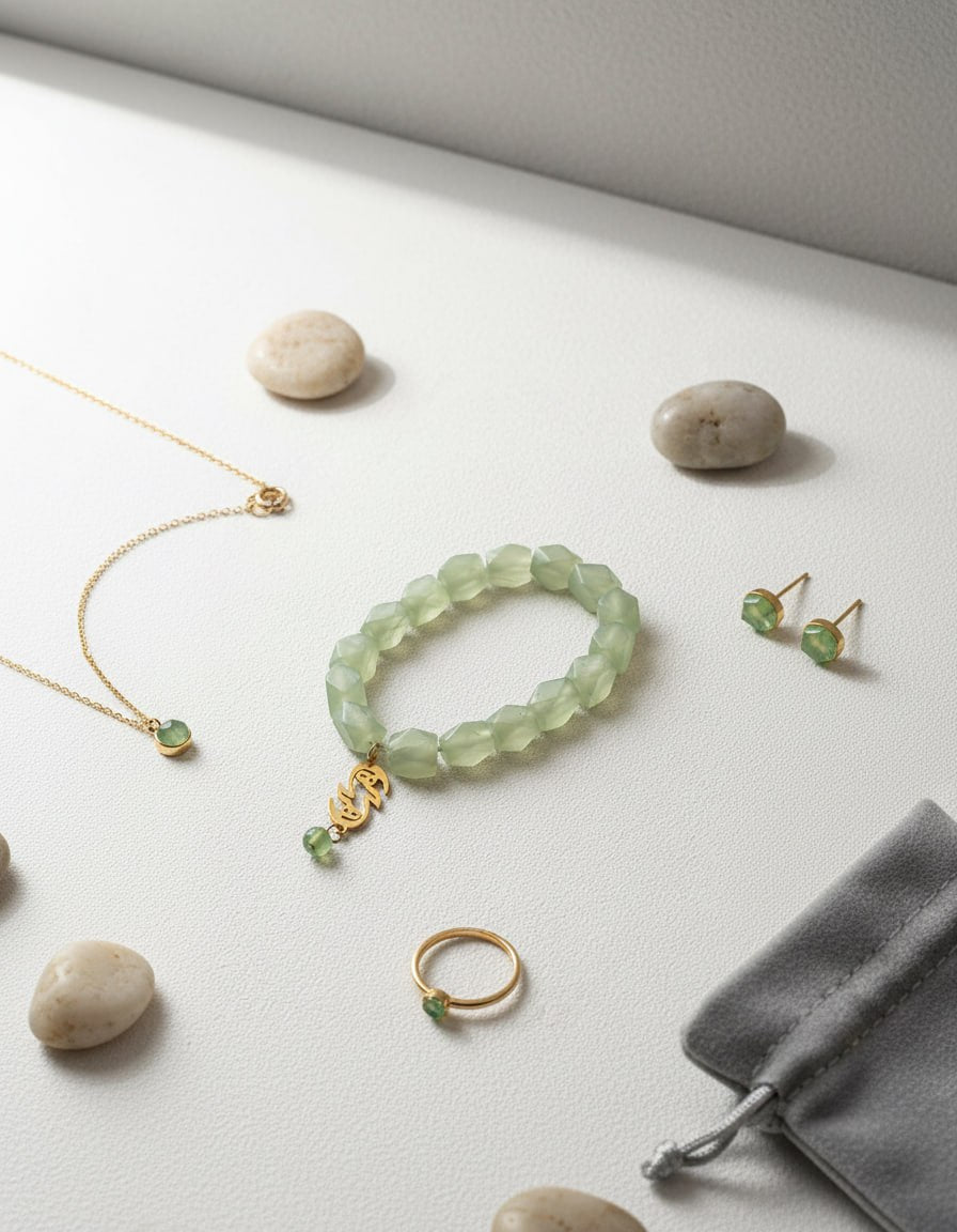 Sage Jade Calligraphy Bracelet