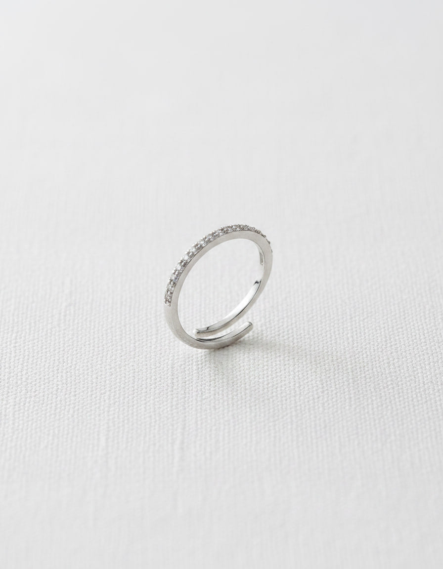 Silver Pave Open Ring