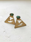 Turquoise Bird Triangle Earrings