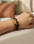 Wood Bead Calligraphy Bracelet